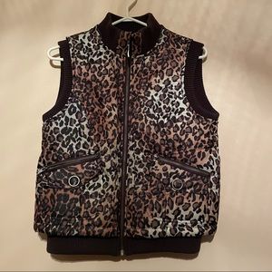 Tribal Leopard Print Puffer Vest